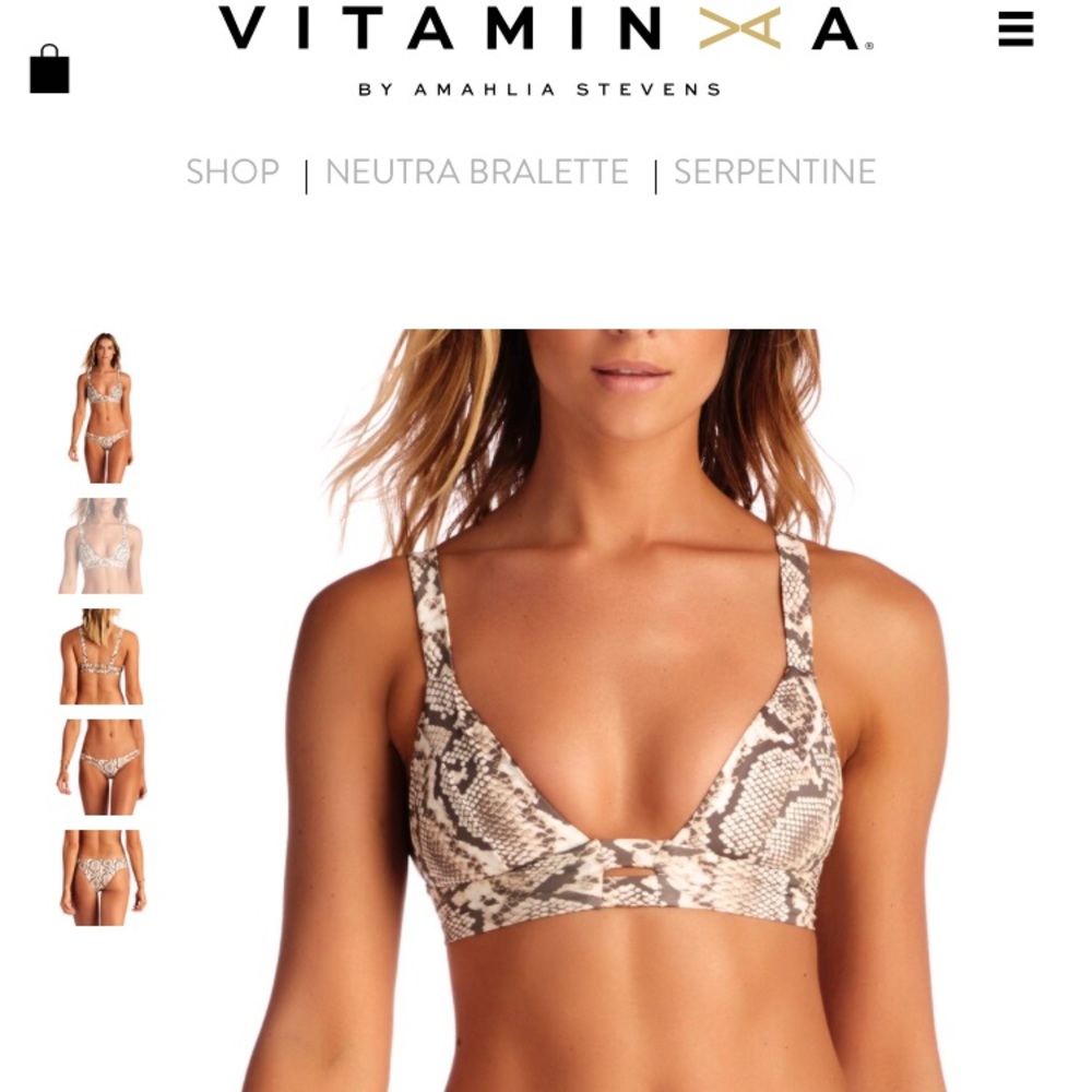 VITAMIN A snakeskin bikini top